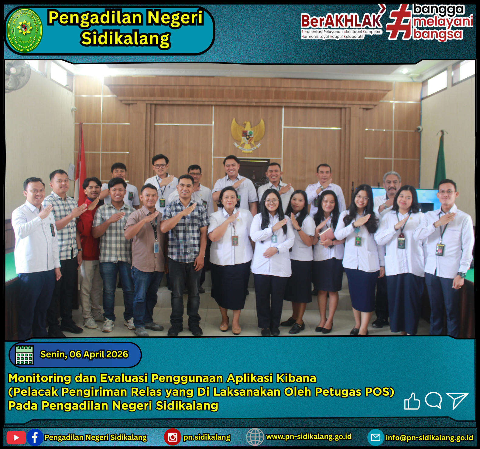 Rapat Monitoring dan evaluasi terkait penggunaan aplikasi Kibana,